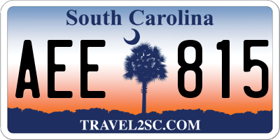 SC license plate AEE815