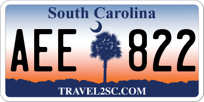 SC license plate AEE822