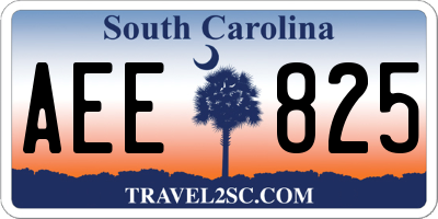 SC license plate AEE825