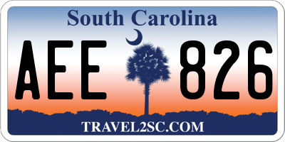 SC license plate AEE826