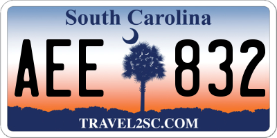 SC license plate AEE832