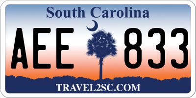 SC license plate AEE833