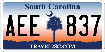 SC license plate AEE837