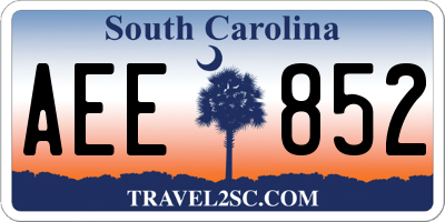 SC license plate AEE852