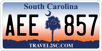 SC license plate AEE857