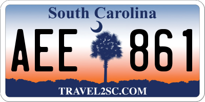 SC license plate AEE861