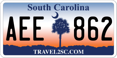 SC license plate AEE862