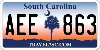SC license plate AEE863
