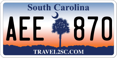 SC license plate AEE870
