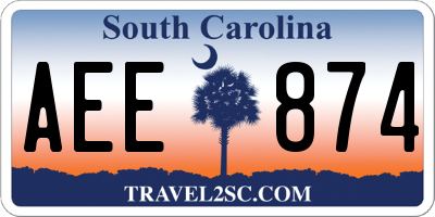 SC license plate AEE874