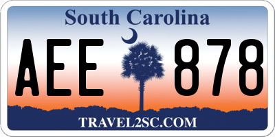 SC license plate AEE878
