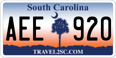 SC license plate AEE920