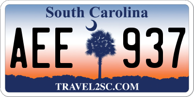 SC license plate AEE937