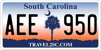 SC license plate AEE950