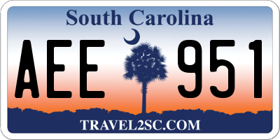 SC license plate AEE951