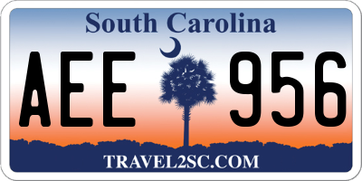 SC license plate AEE956