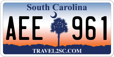 SC license plate AEE961