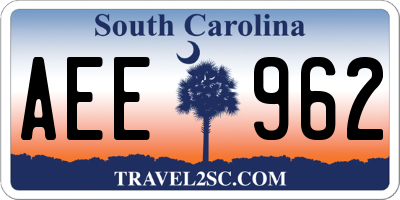 SC license plate AEE962