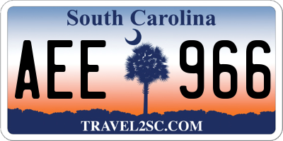 SC license plate AEE966