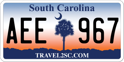 SC license plate AEE967