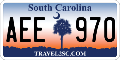 SC license plate AEE970