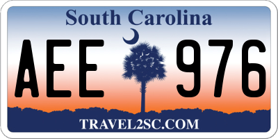 SC license plate AEE976