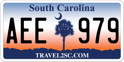 SC license plate AEE979