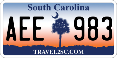 SC license plate AEE983
