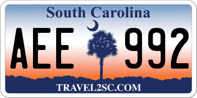 SC license plate AEE992