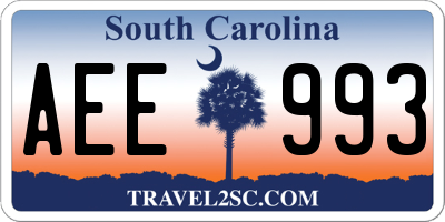SC license plate AEE993