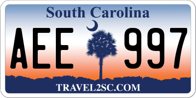 SC license plate AEE997