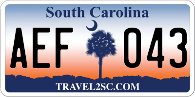 SC license plate AEF043
