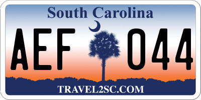 SC license plate AEF044