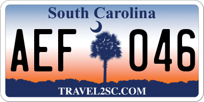 SC license plate AEF046