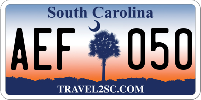 SC license plate AEF050