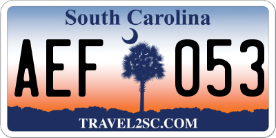 SC license plate AEF053