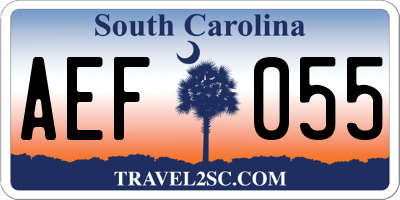 SC license plate AEF055