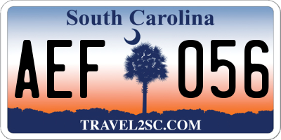 SC license plate AEF056