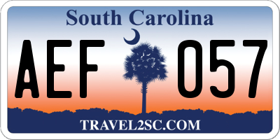 SC license plate AEF057