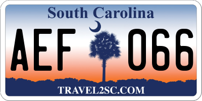 SC license plate AEF066