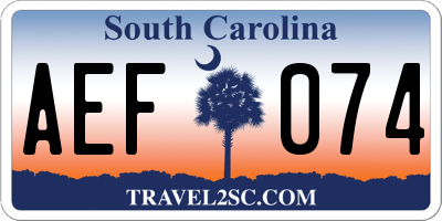 SC license plate AEF074