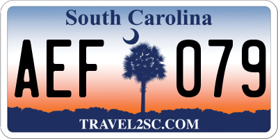 SC license plate AEF079