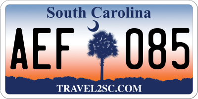 SC license plate AEF085