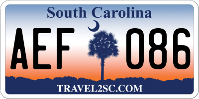 SC license plate AEF086