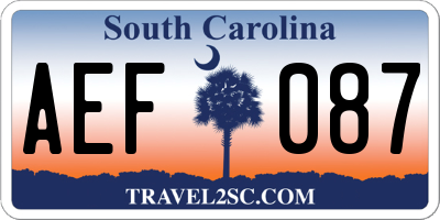 SC license plate AEF087
