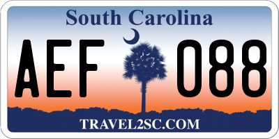 SC license plate AEF088