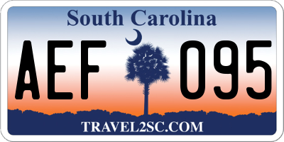 SC license plate AEF095