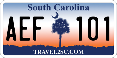 SC license plate AEF101