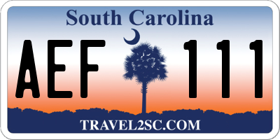 SC license plate AEF111