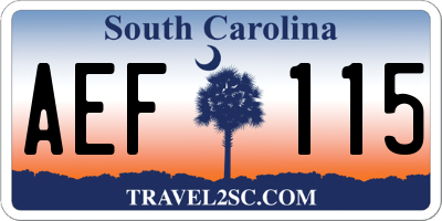 SC license plate AEF115